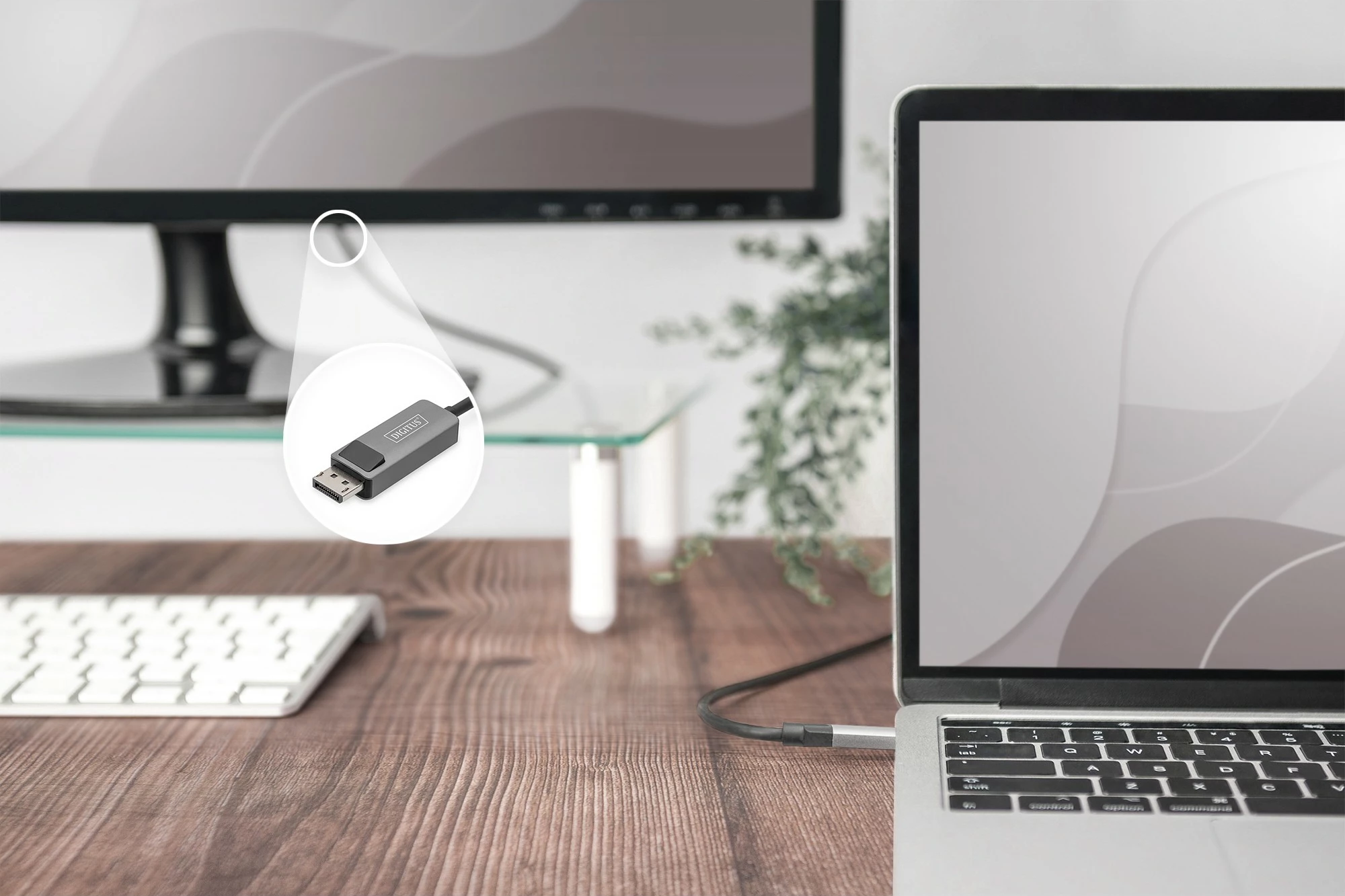 Kabllo USB Type-C në DisplayPort Digitus 1m, e zezë