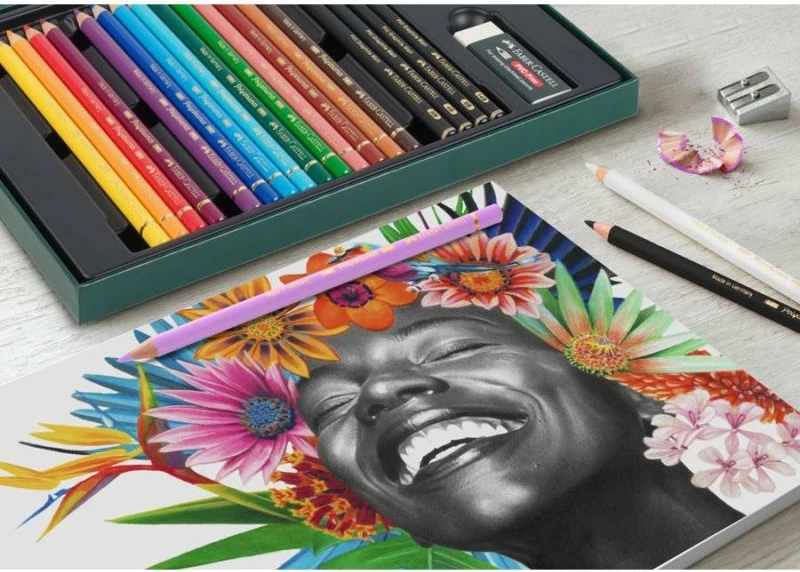 Set lapsa ngjyrash Faber-Castell Polychromos FC-210054, 40 lapsa ngjyrash + 8 Pitt Graphite Matt, jeshile