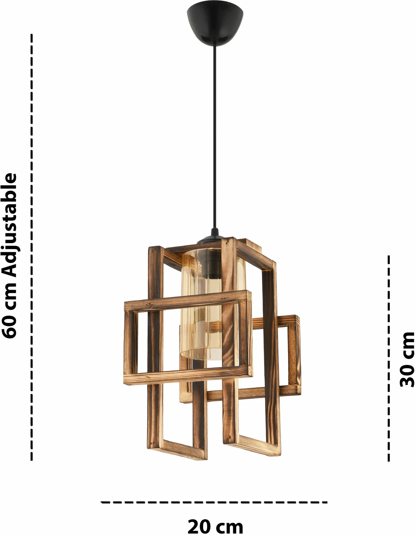 Llambë tavani Opviq, trup druri, Multirec Glass
