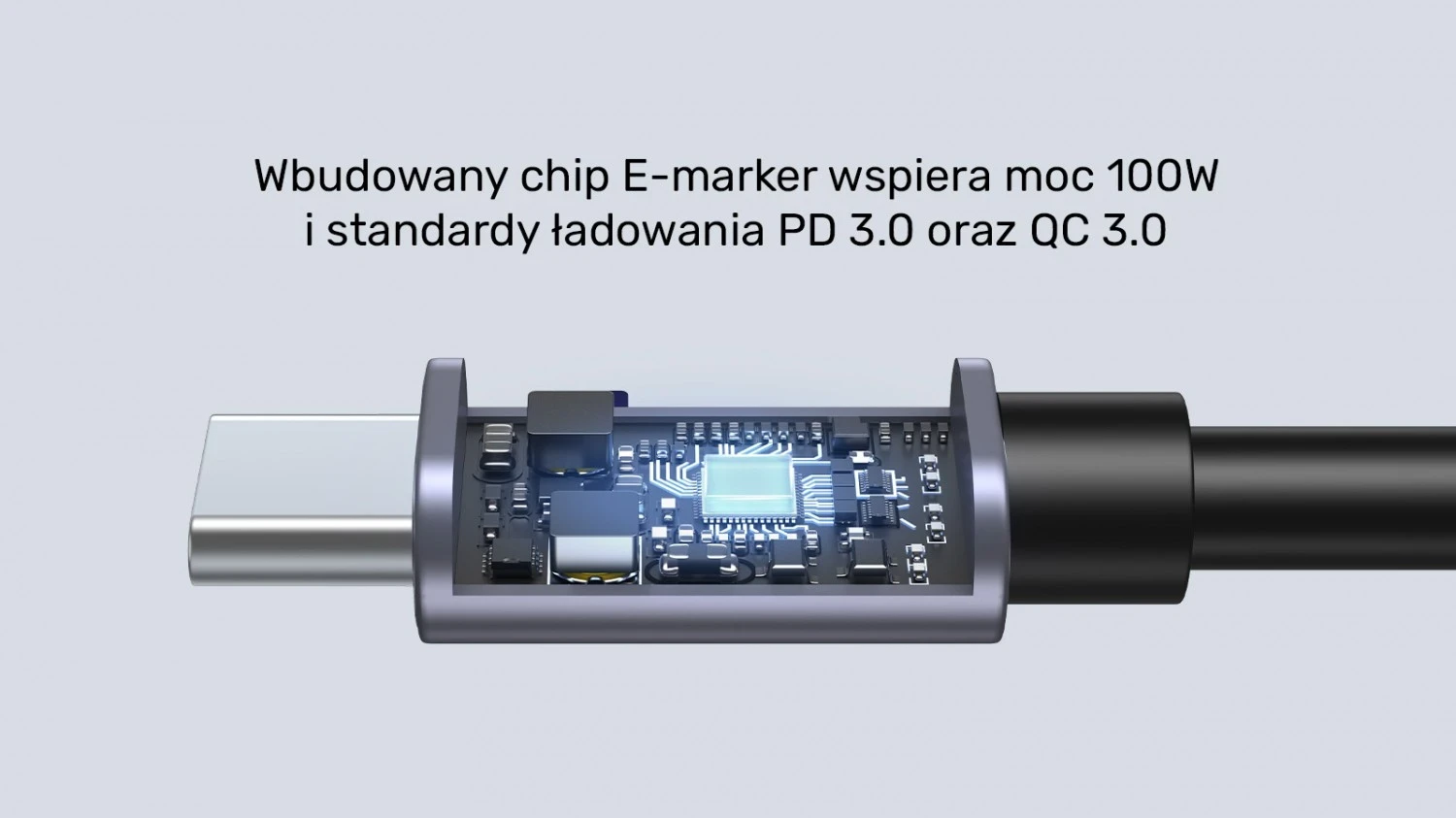 Kabëll USB-C Unitek, 90° PD100W, 1m, zi-gri