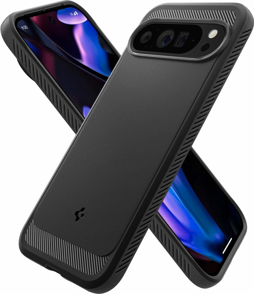 Mbështjellës Spigen Rugged Armor për Google Pixel 9 Pro XL, i zi