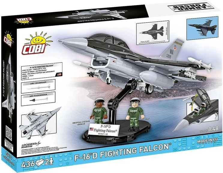 Set blloqesh ndërtimi, Cobi, COBI-5914 F-16D Fighting Falcon, shkallë 1:48, 436 pjesë, 2 figura