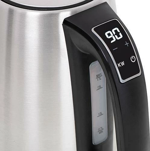 Çajnik elektrik Adler AD 1340 1.7L 2200W me kontroll temperature, Argjend
