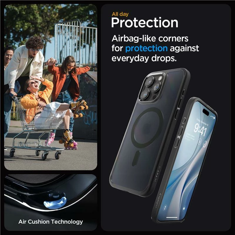 Mbështjellës Spigen Ultra Hybrid Mag për iPhone 15 Pro Max, MagSafe, Transparent/Black