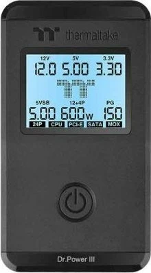 Tester furnizimi me rrymë Thermaltake Dr.Power III, ATX12V v3.1, LCD, i zi