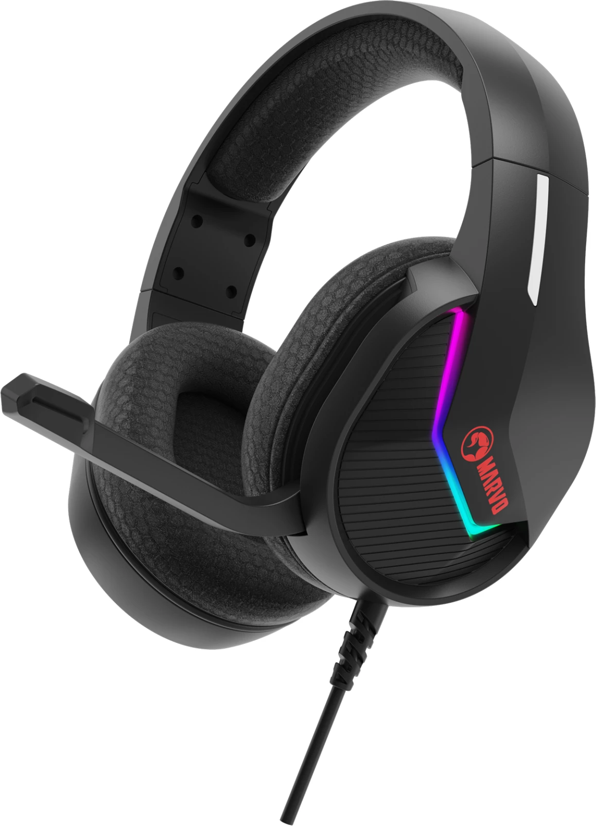 Kufje gaming Marvo H8618 me mikrofon, RGB, wired (USB/3.5mm), të zeza