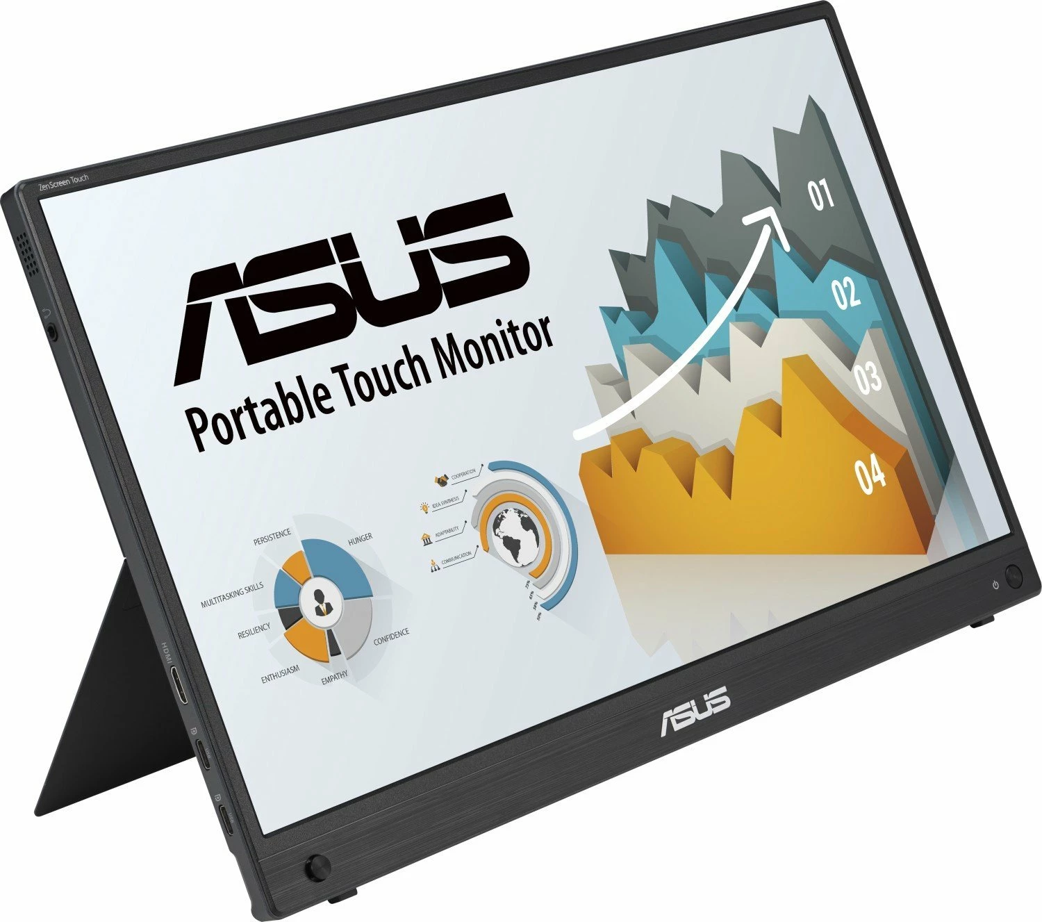 Monitor portativ me prekje Asus ZenScreen Touch MB16AHT (90LM0890-B01170) 15.6\" FHD IPS, USB-C/mini HDMI, i zi