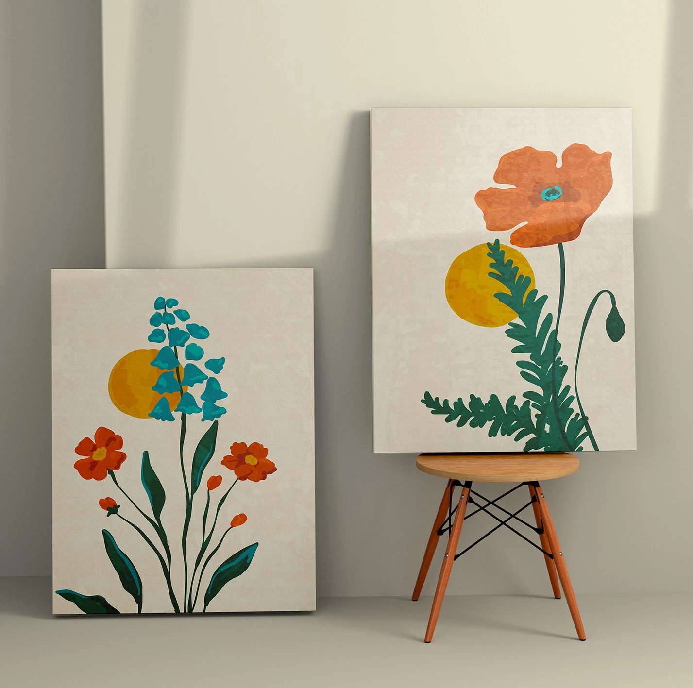 Piktura dekorative në kanavacë (2 copë), Wallity, 50x70cm