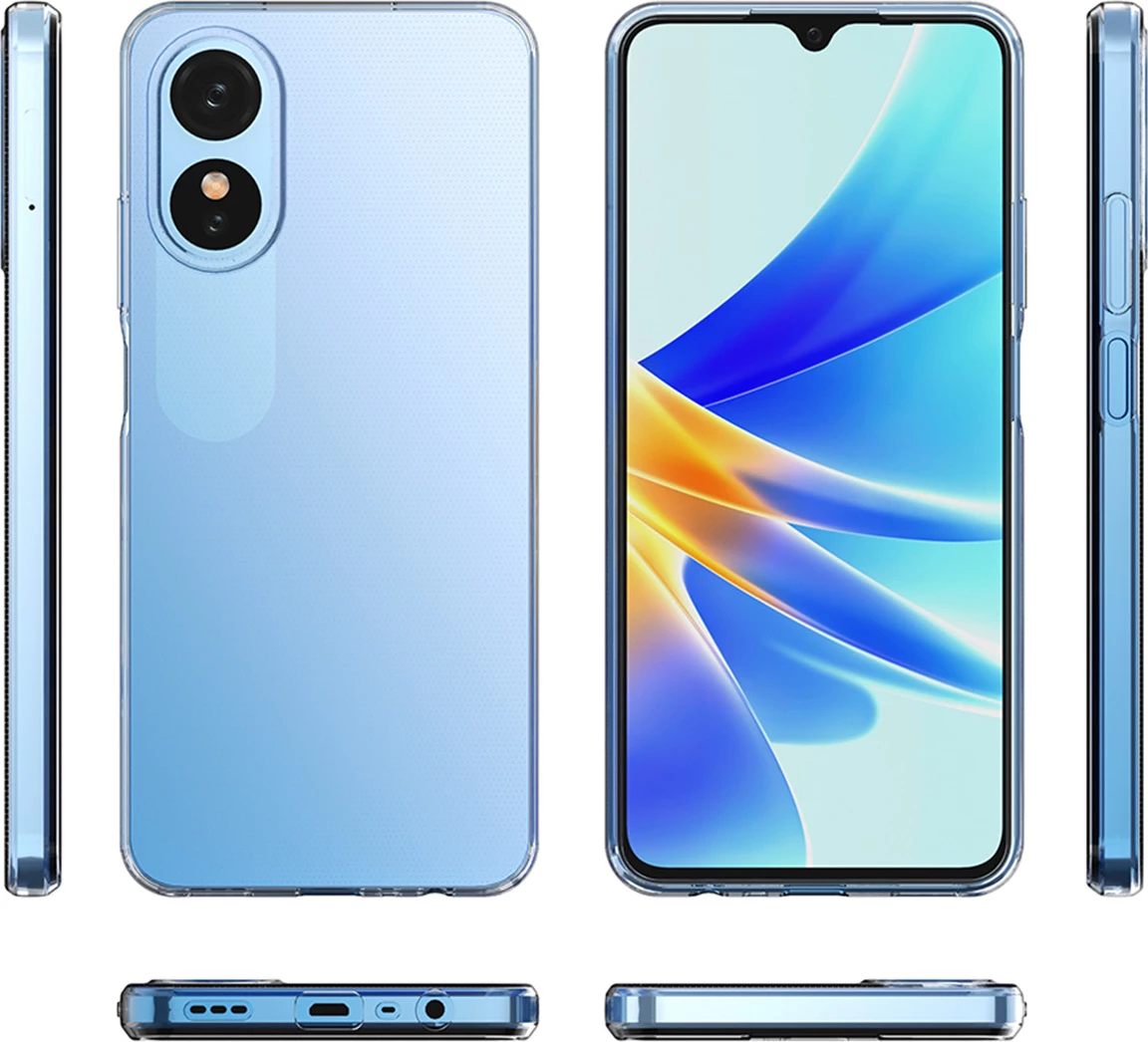 Mbështjellës Hurtel Ultra Clear 0.5mm për Oppo A17, Transparent