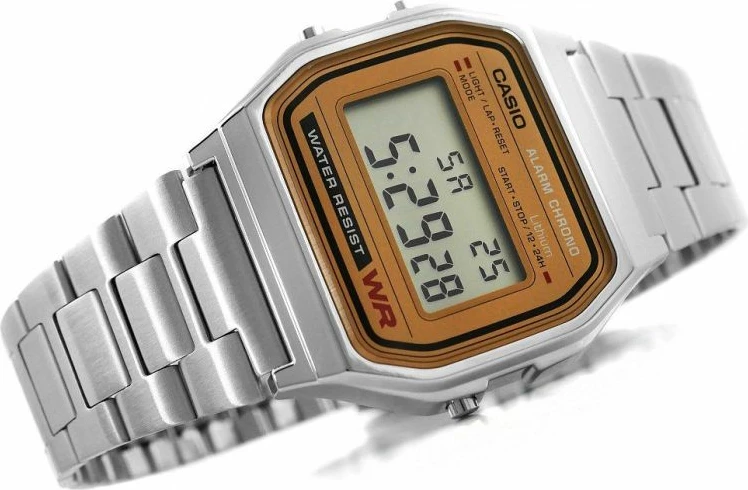 Orë dore CASIO unisex, argjend