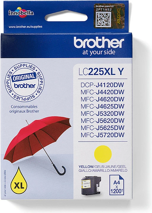 Toner Brother LC225XLY, ngjyrë e verdhë, high yield, 1200 faqe