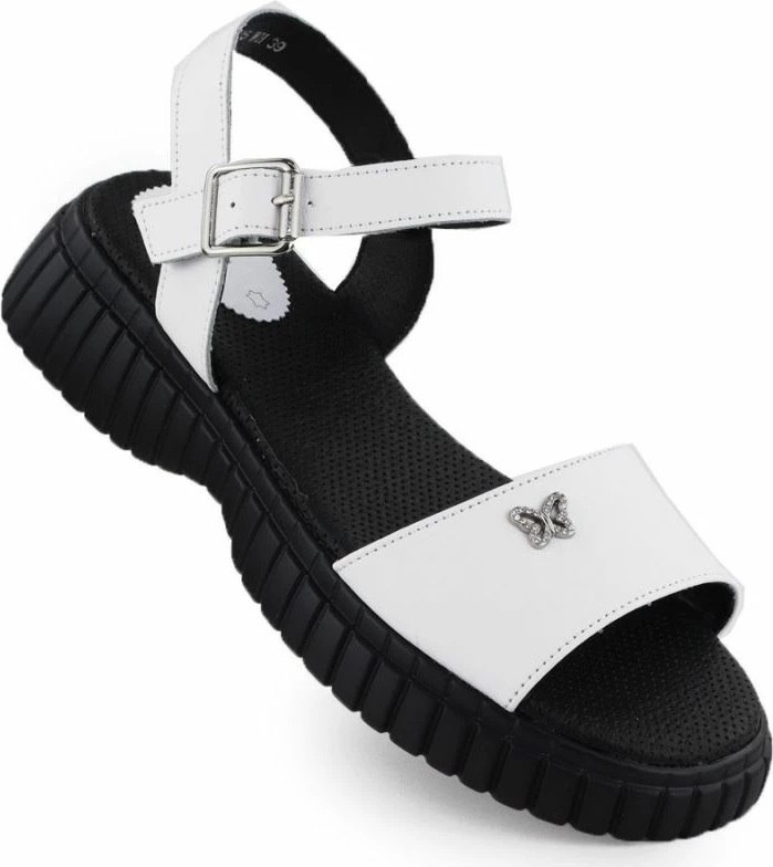 Sandale lëkure Filippo DS6811, të bardha, femra