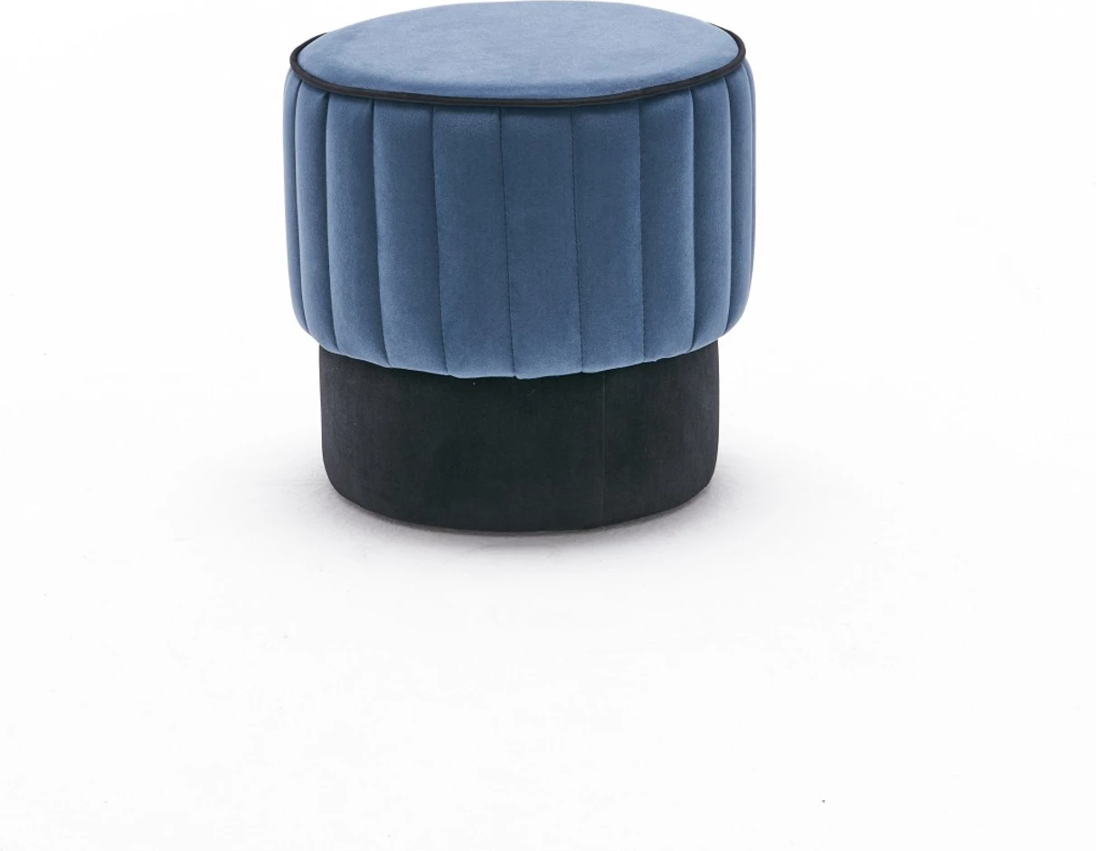 Puf Atelier del Sofa, kadife moderne, ngjyrë kaltër