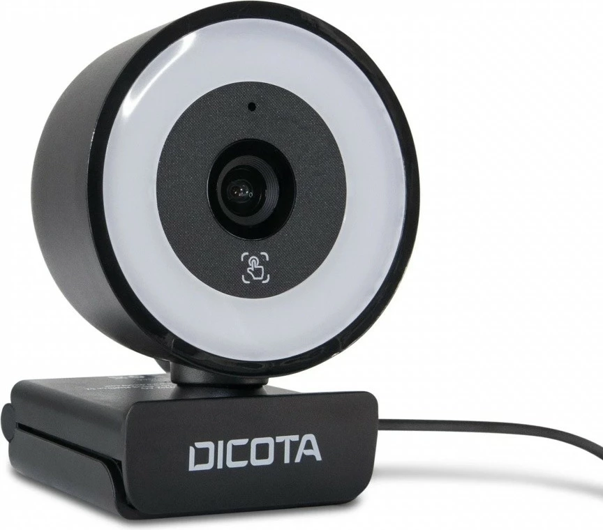 Webcam me ring light DICOTA D32066, 5MP (2592x1944), USB 2.0, mikrofon i integrum, kabllo 1.5m, e zezë