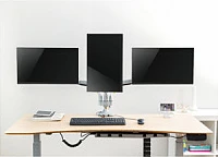 Mbajtëse trefishe monitori LogiLink, 13"-32", alumin, 2x krah me sustë gazi, ngjyrë argjendi