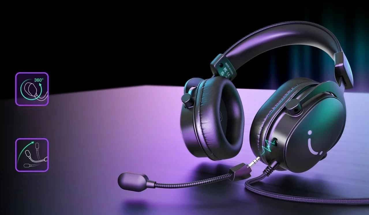 Kufje Fifine H9, 7.1 Surround, USB + 3.5mm, me mikrofon, të zeza