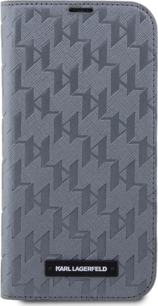 Mbështjellës Karl Lagerfeld KLBKP14XSAKLHPG për iPhone 14 Pro Max, Saffiano Monogram, argjendtë