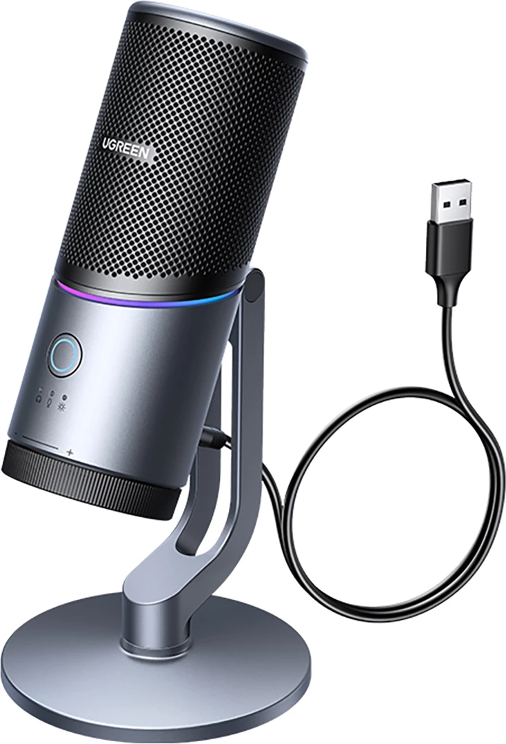 Mikrofon desktop Ugreen CM769 me USB-A, RGB LED, argjendtë
