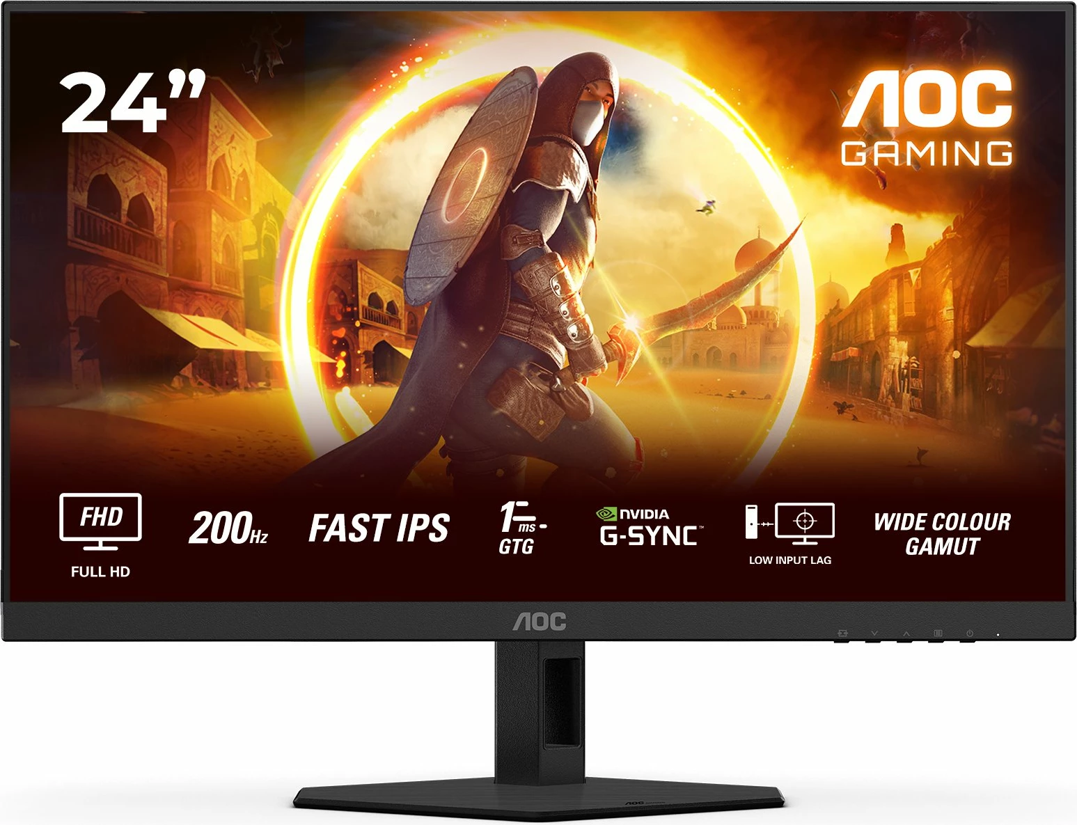 Monitor gaming AOC 24G4HRE 23.8" Full HD IPS 200Hz 0.5ms G-Sync Compatible, i zi