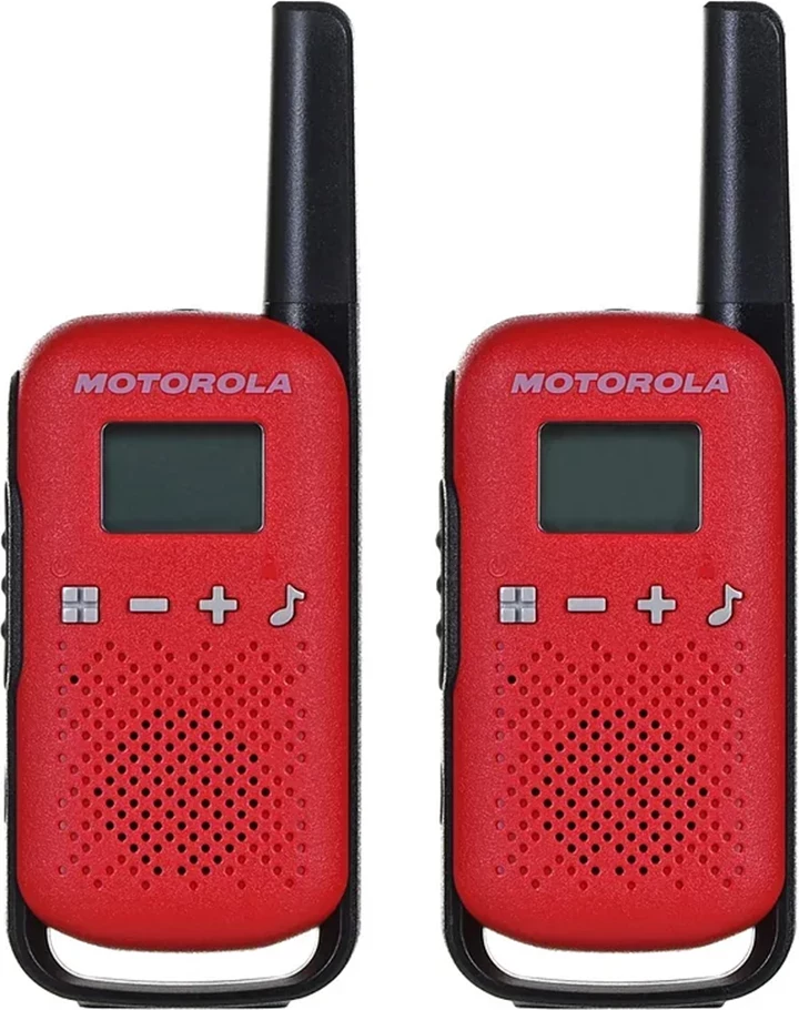 Walkie-talkie Motorola T42R PMR446, 16 kanale, rreze deri 4 km, set 2 copë, e kuqe