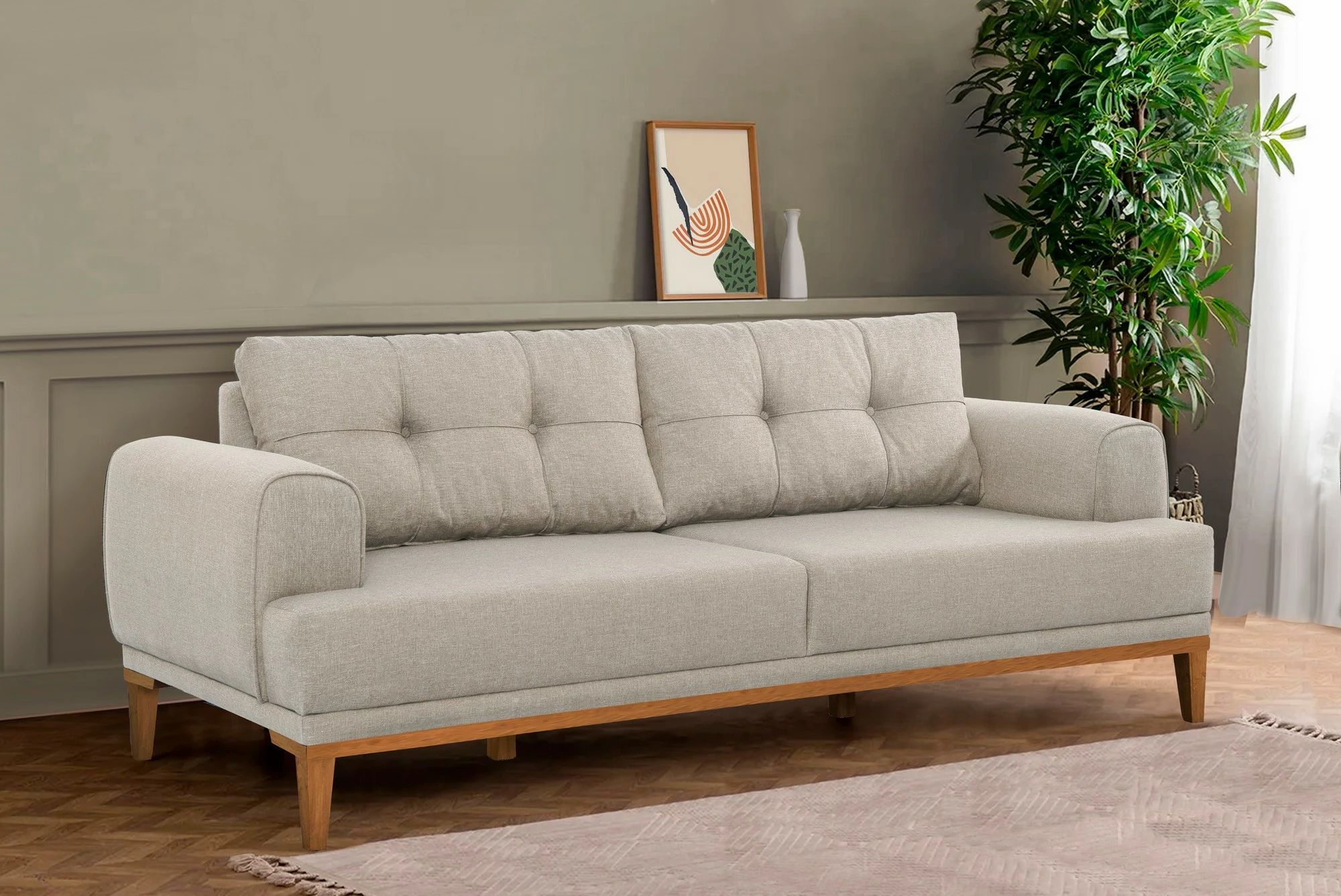 Divan treshe Atelier del Sofa, Vina 3, krem, Atlantic Pine