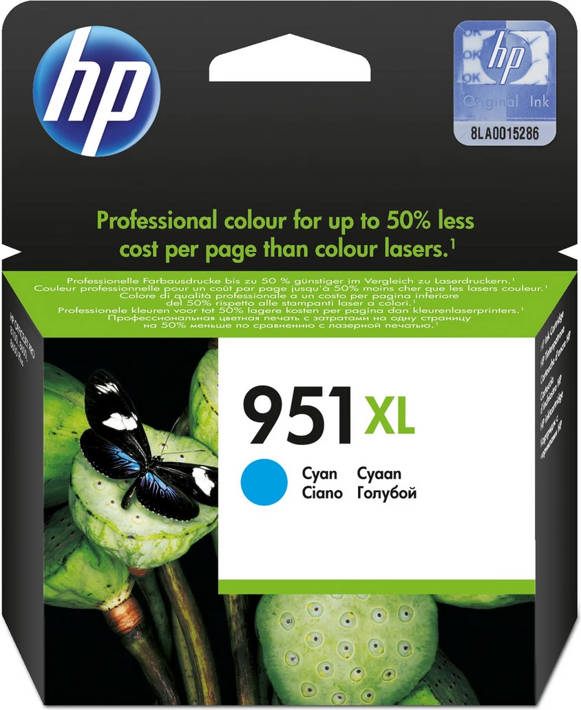 Kartutxh bojë, HP, 951XL CN046AE, 24 ml, rendiment 1500 faqe, XL, cyan