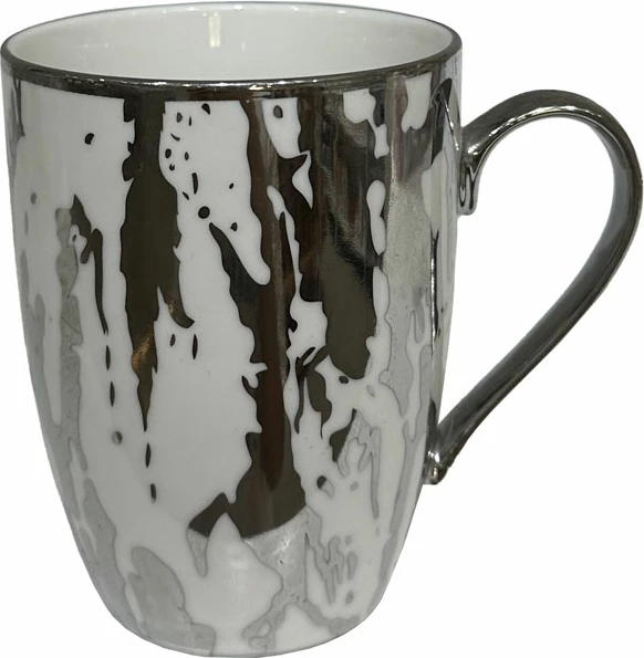 Filxhan Chic, porcelan New Bone China, i bardhë me detaje argjendi, 8x8x11cm