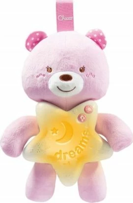 Arush nate me drita dhe melodi Chicco Night Bear 276696, rozë