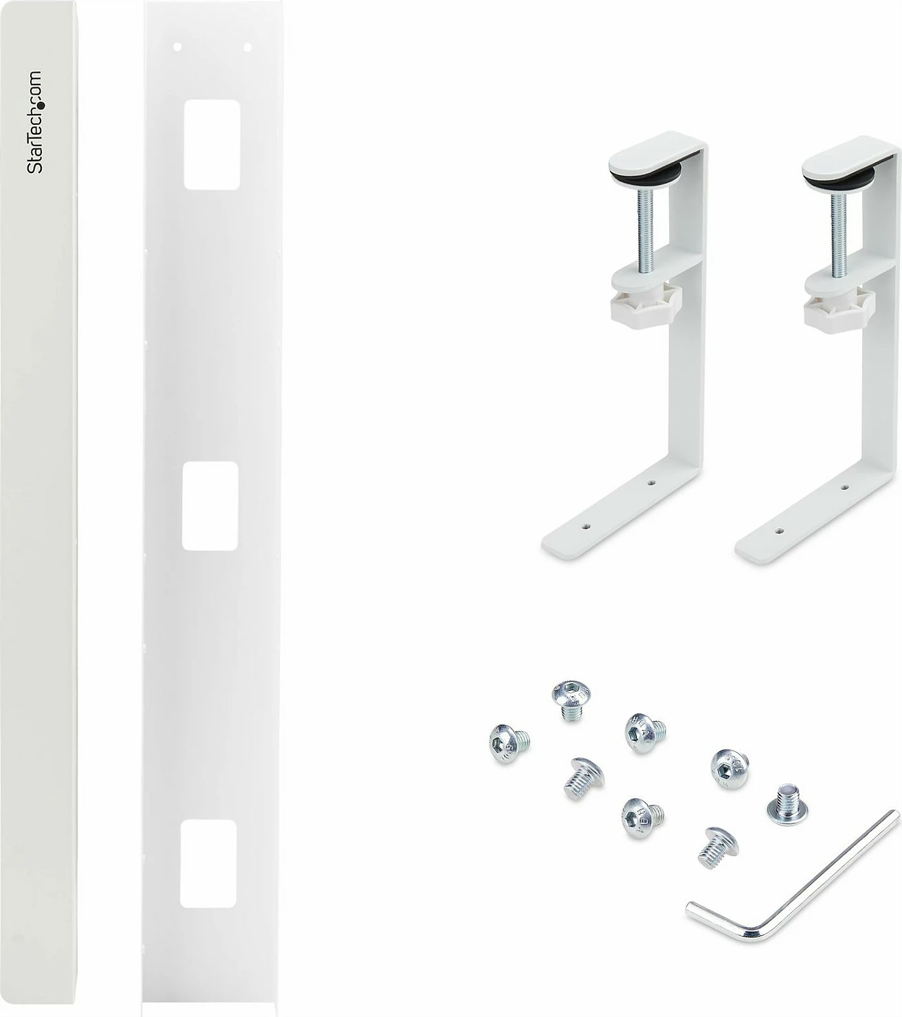Organizues kabllosh nën tavolinë StarTech, i rregullueshëm 80-120 cm, clamp-on, çelik, i bardhë