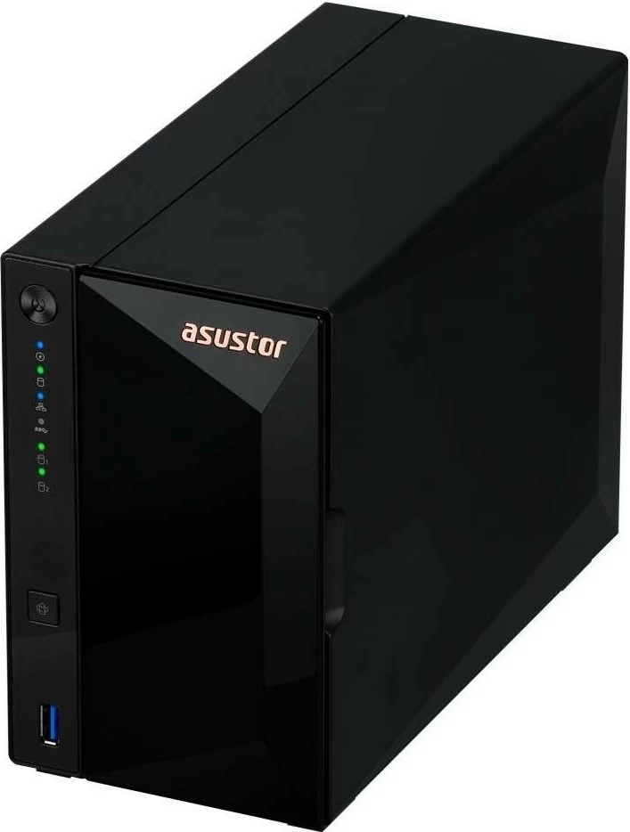 NAS Asustor AS3302T V2, 2 RAM, 2 slota HDD, DDR4, RJ-45, USB 3.2, kasë e pavarur