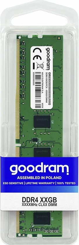 RAM Memorje GoodRam GR2666D464L19S/8G 8GB DDR4 2666MHz CL19 DIMM, single modul, e gjelbër