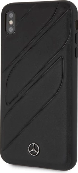 Mbështjellës Mercedes New Organic I për iPhone XS Max, lëkurë, zi
