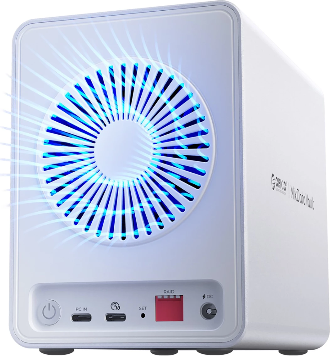 Enklavë ruajtjeje DAS Orico 8848RC3 4-slote 2.5" HDD/SSD USB-C 10 Gbps 32 TB 7 RAID bardhë