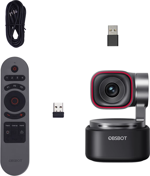 Webkamerë OBSBOT Tiny 3 Lite 4K, AI tracking, 1080p 120fps, me Tiny Smart Remote 2, e zezë