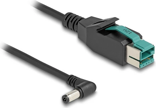 Kabllo PoweredUSB DeLOCK 12 V në DC 5.5 x 2.1 mm, 1 m, e zezë