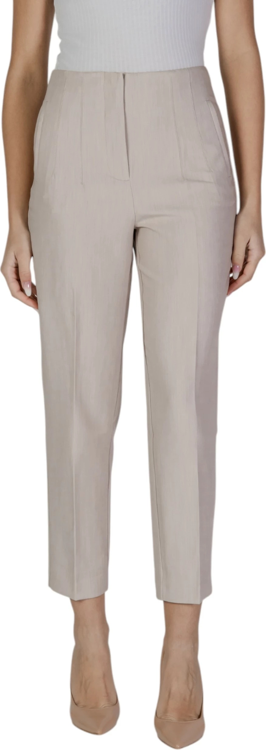 Pantallona për femra Only ONLRAVEN LIFE HW Pant TLR 15298565, bezhë