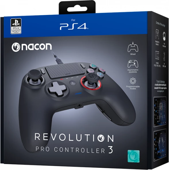 Kontroller gaming Nacon Revolution Pro Controller V3, wireless, RGB, me peshë shtesë, Black