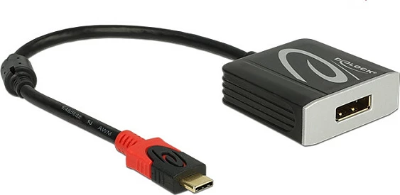 Adapter DeLOCK 63312 USB-C në DisplayPort, 4K 4096x2160, i zi