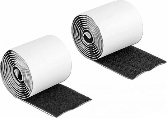 Shirit Velcro vetëngjitës DeLOCK 1 m x 50 mm, i zi