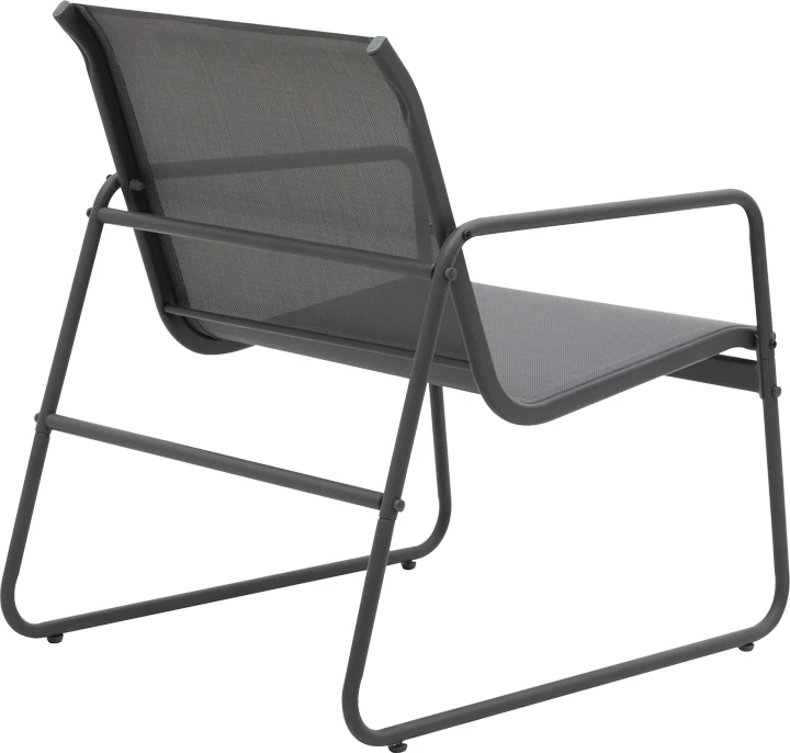 Set tavoline me karrige për terasë Veranda, tekstilene-metal, ngjyrë antracit, xham i zi