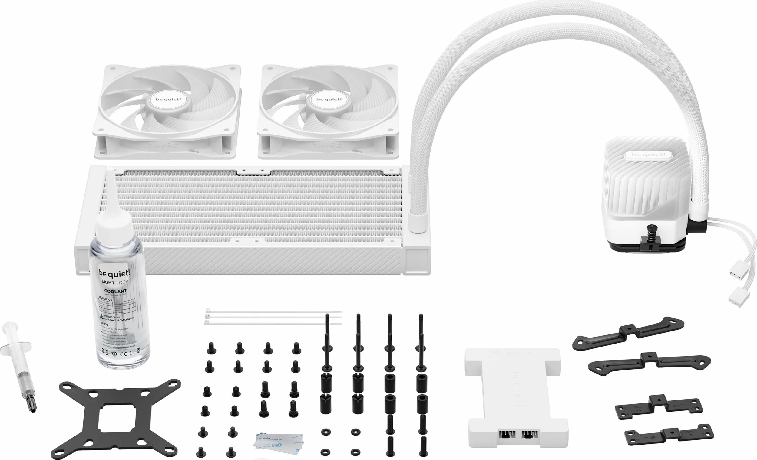 Sistem ftohjeje me ujë AIO be quiet! Light Loop 240mm ARGB, 2x120mm PWM, për CPU, i bardhë, kit
