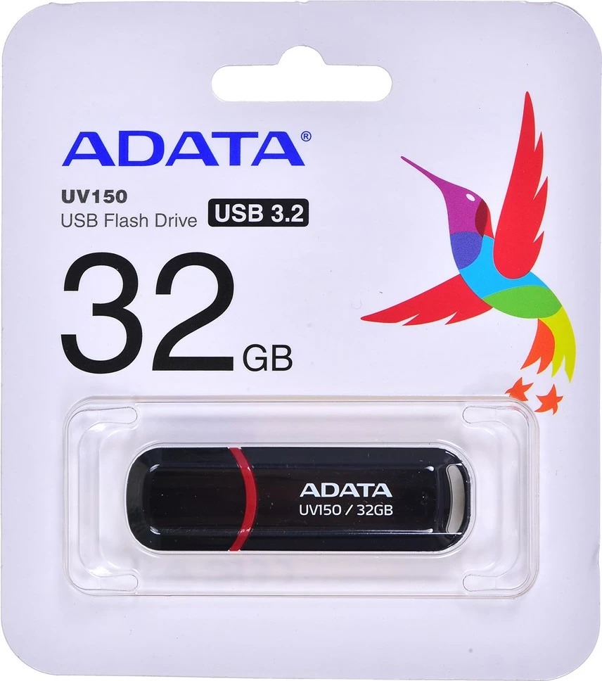 USB flashAdata DashDrive UV150,  type-A, 3.2, 32GB, e zezë