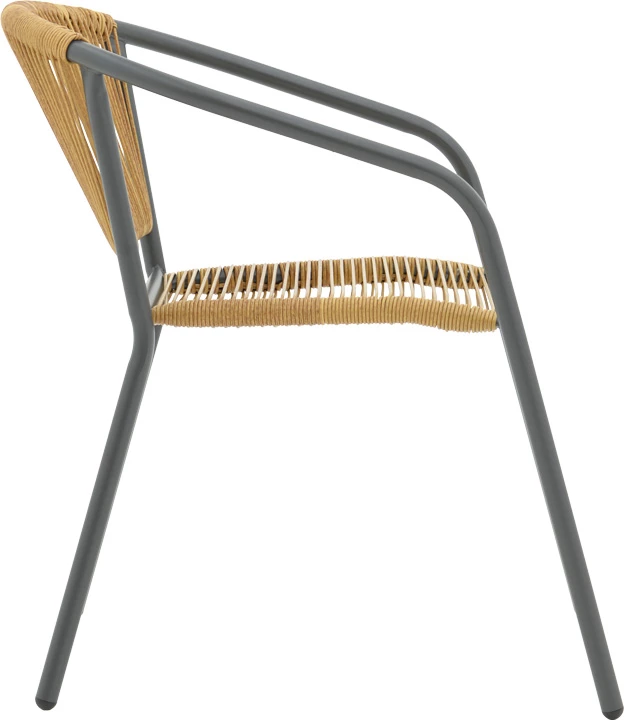 Tavolinë me karrige Watson-Lindaria set prej 3 pjesësh metal-xham Φ60x70cm