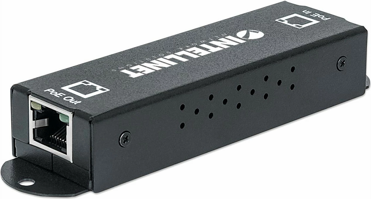 Zgjerues PoE+ Gigabit Intellinet 560962, 2x RJ45, IEEE 802.3at/af, metal, i zi