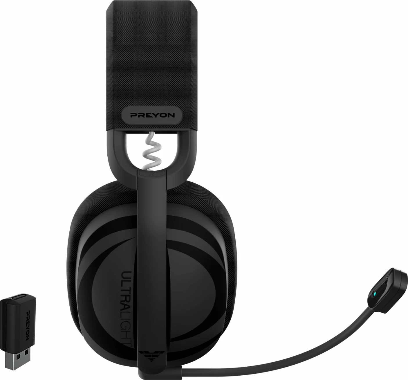 Kufje gaming PREYON Tornado Fly PTF40B, 7.1, Bluetooth 5.2 + wireless 2.4GHz, bateri deri 50h, e zezë