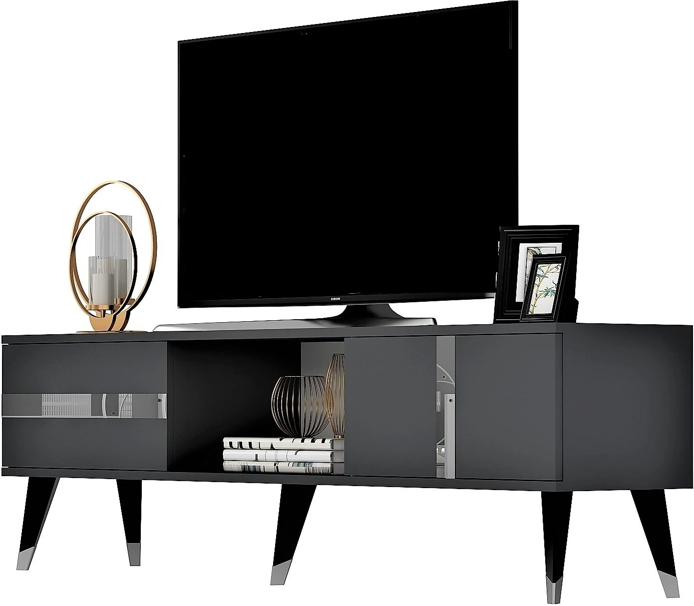 Komodë TV Hanah Home, Vania, antracit, argjend