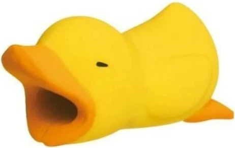 Mbështjellës kablloje për telefon Hurtel, formë rosaku, silikon, verdhë