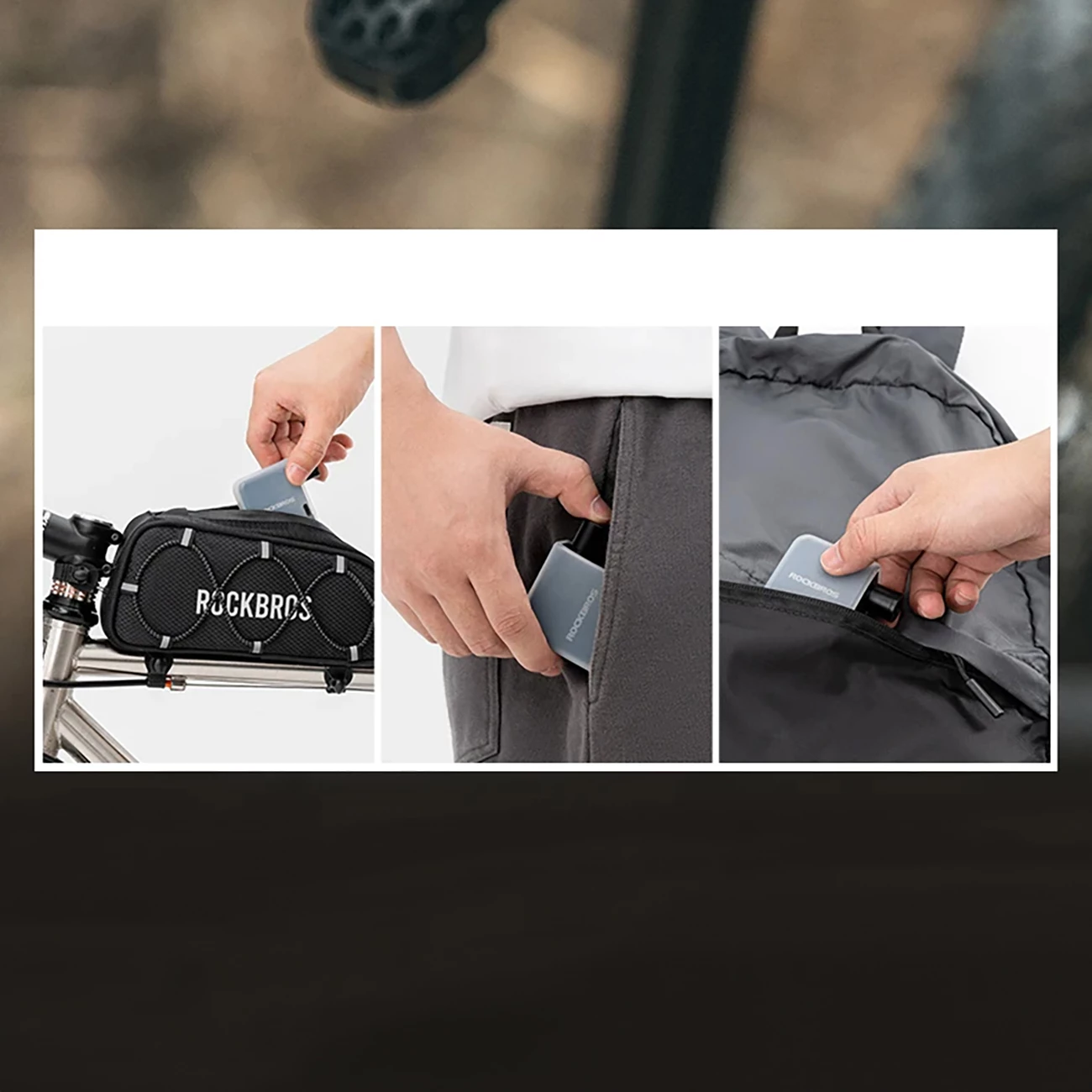 Pompë elektrike mini për biçikletë Rockbros 42320008001, 100 PSI (6.9 bar), Presta/Schrader, 300 mAh, USB-C, me dritë LED, Set me këllëf silikoni + majë Presta + unazë vulosëse + kabllo USB-C–USB-A, e zezë