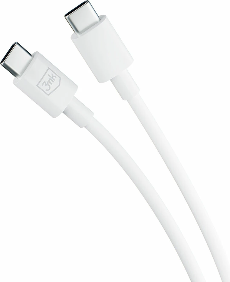 Kabllo USB-C në USB-C 3mk Hyper Cable, 1.2m, 100W, Bardhë
