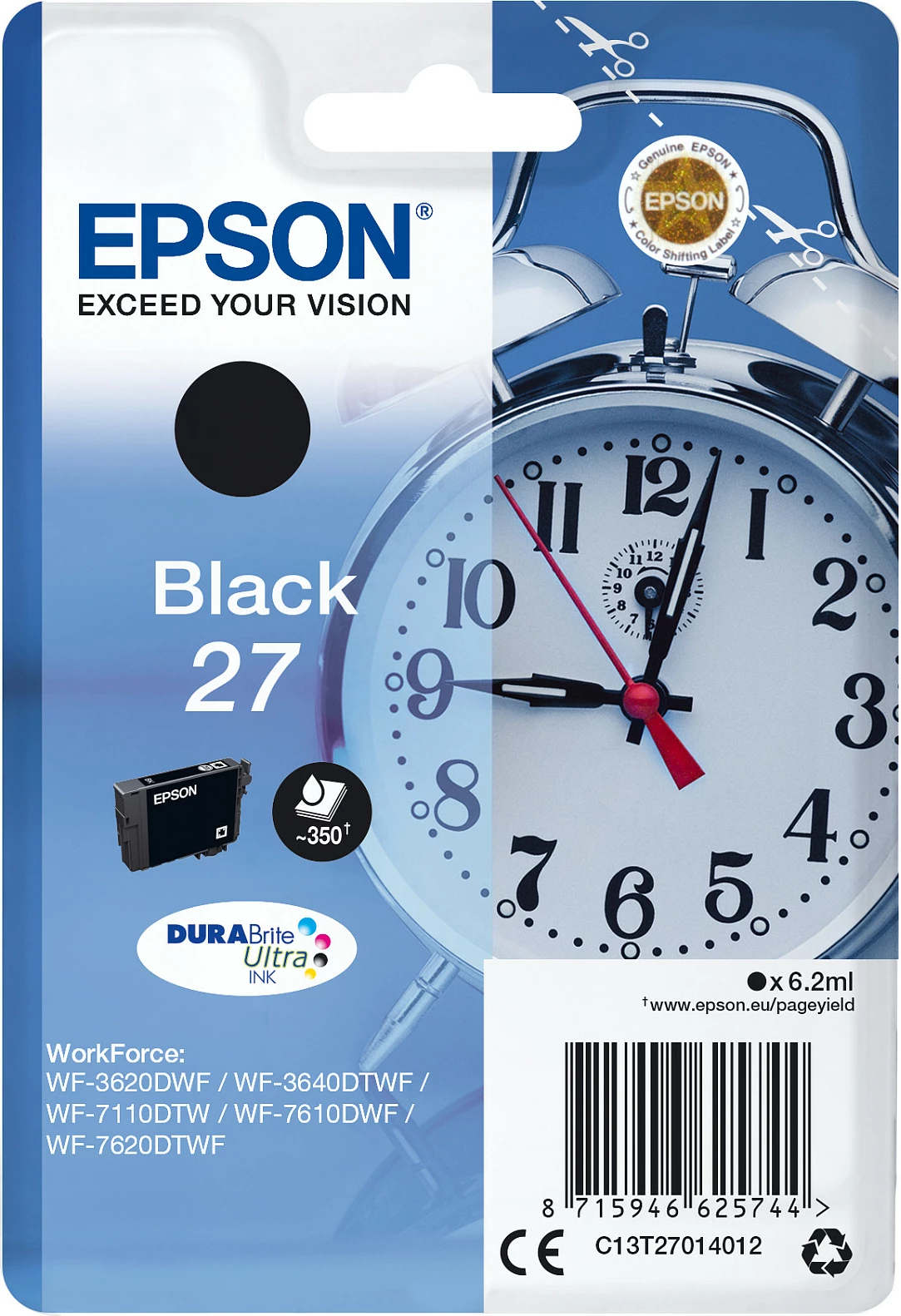 Toner Epson DURABrite Ultra 27, Black, 6.2ml, Standard Yield